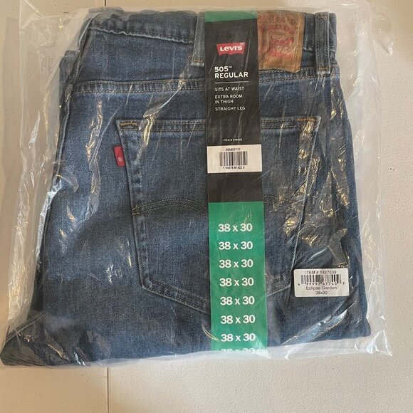 Levi's Men's 505 Regular Straight Leg Eclipse Garden Jeans 38X30 - Picture 2 of 5